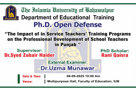 The PhD public defense of two scholars of Educational Training will be held on 08 September 2025.