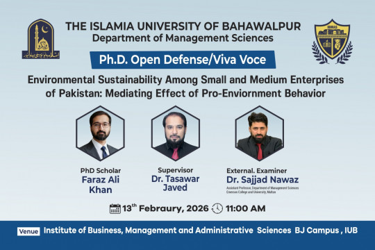 On February 13, 2026, Faraz Ali Khan, a PhD scholar at IBMAS, will defend his thesis.