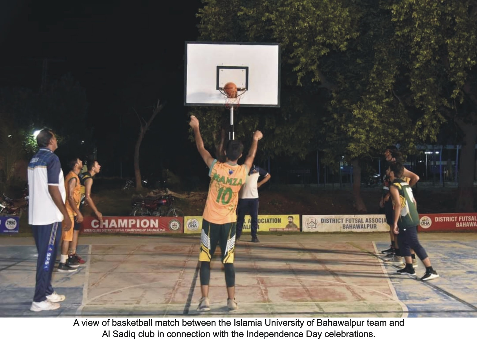 A friendly basketball match was played between the university team and Al-Sadiq Club at IUB