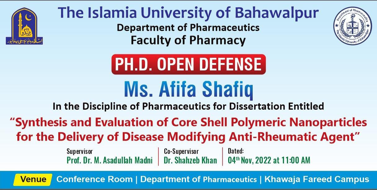 PhD open defense at Department of Pharmaceutics