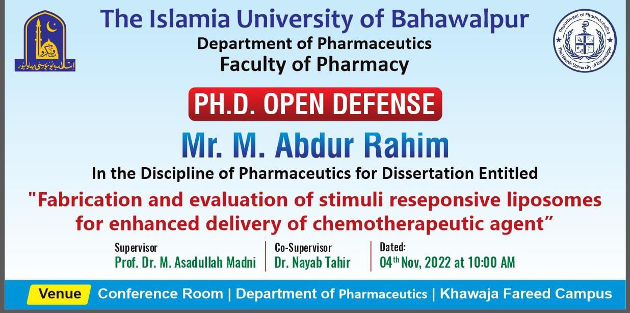 PhD open defense at Department of Pharmaceutics