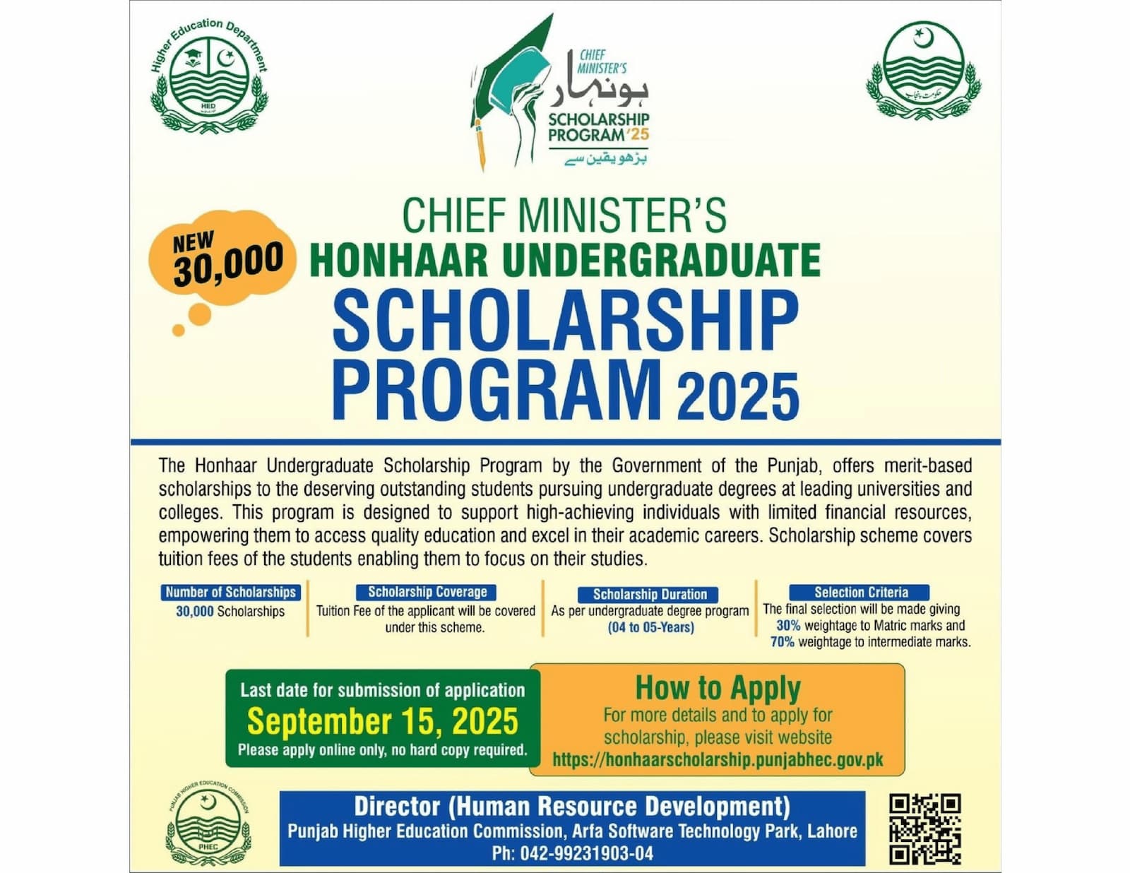 Request to Circulate Advertisement of Chief Minister Punjab Honhaar Scholarship Program (dragged)-1-3