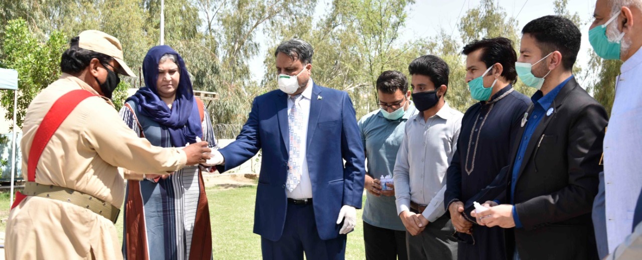 Worthy Vice Chancellor distributed hand sanitizers among on duty employees