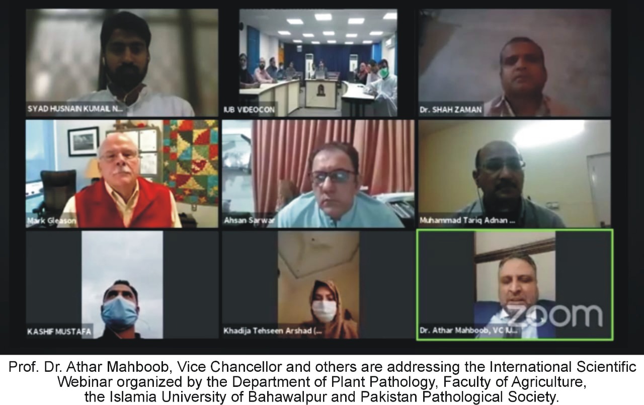 The Islamia University of Bahawalpur and Pakistan Phytopathological Society conducted a Webinar