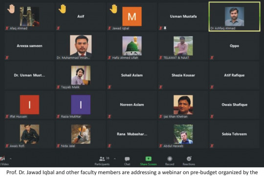 IUB organized a Webinar on Pre-Budget Discussion