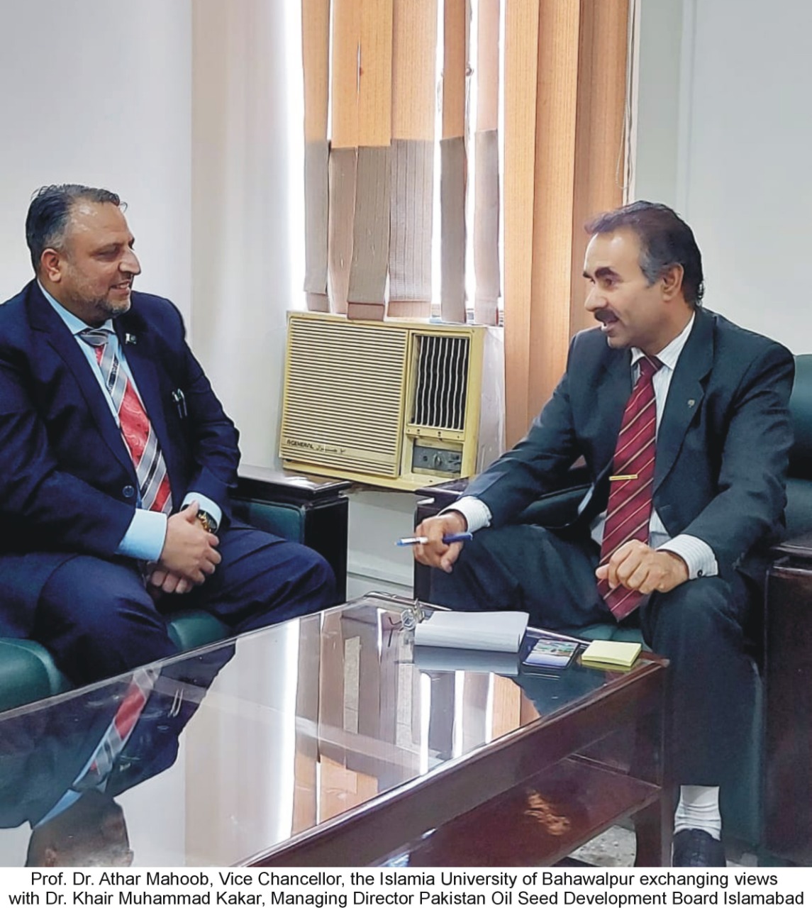 Vice Chancellor IUB visited the Head Office of Pakistan Oil Seed Development Board Islamabad