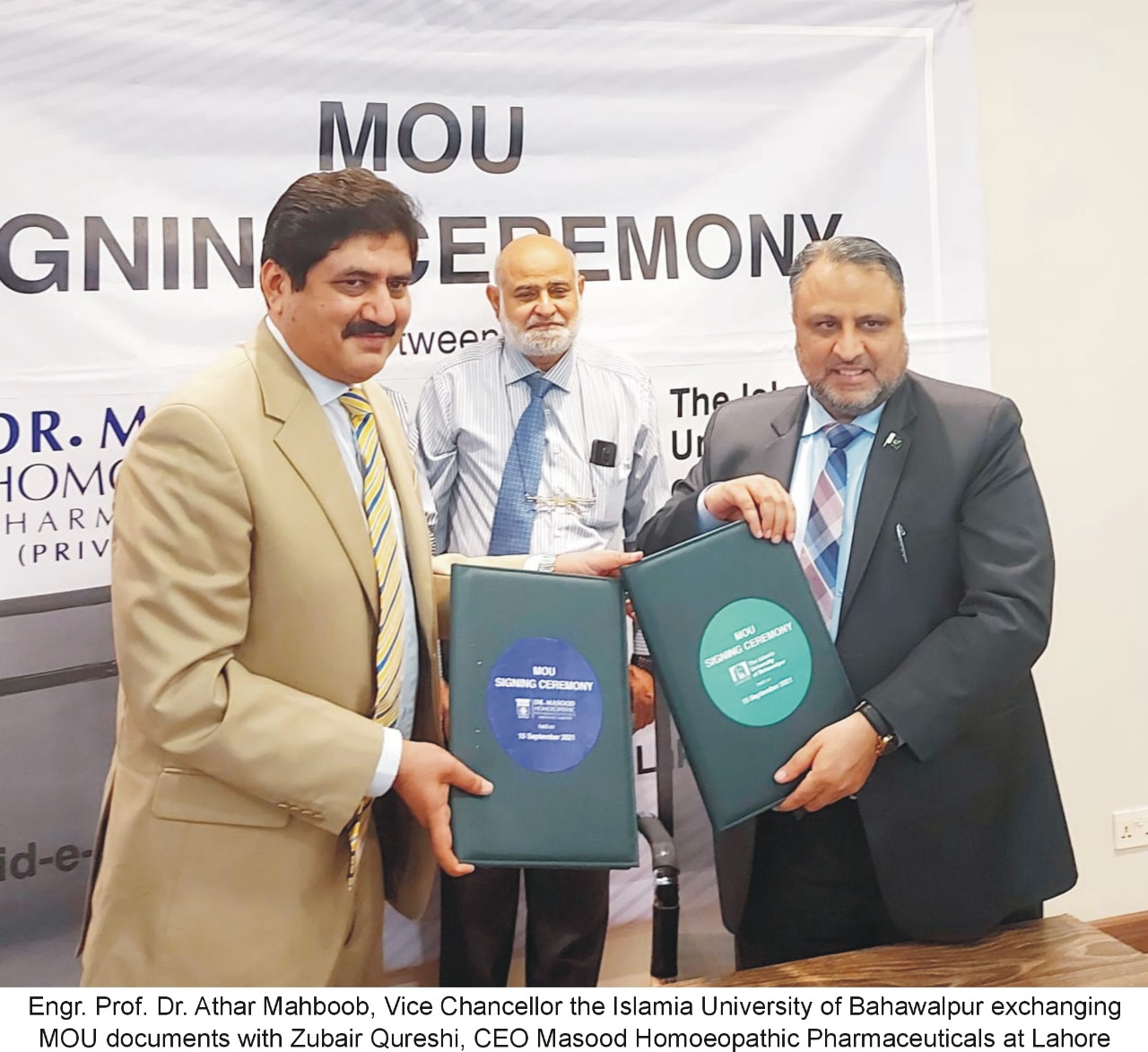 MoU signed between UCCM and Masood Homeopathic Pharmaceuticals Lahore
