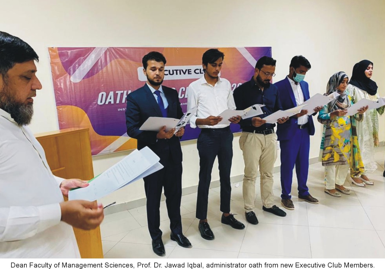 Oath taking ceremony for the new Executive Club Members at IBMAS, IUB