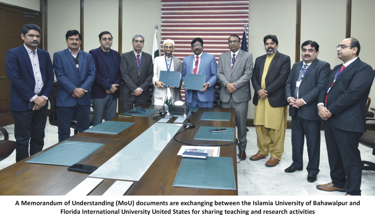 MoU Signed between the Islamia University of Bahawalpur and Florida International University United States